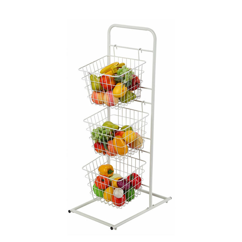 Estante de cesta de alambre de almacenamiento de cocina móvil