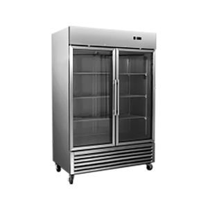 1310L/2 puertas/-22 ℃ a -18 ℃ Refrigeración comercial con puerta de vidrio para congelador vertical