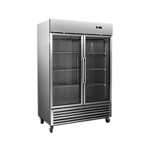 1310L/2 puertas/-22 ℃ a -18 ℃ Refrigeración comercial con puerta de vidrio para congelador vertical