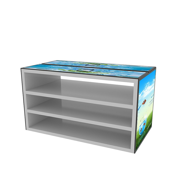 Mesa de exhibición con caja de luz