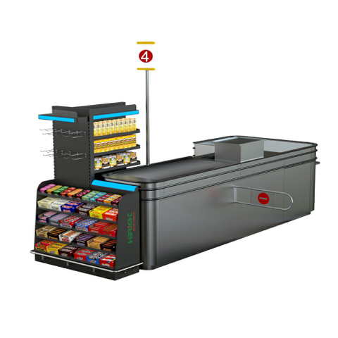 Mostrador de caja de acero inoxidable