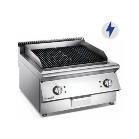 Parrilla eléctrica de roca de lava con encimera comercial