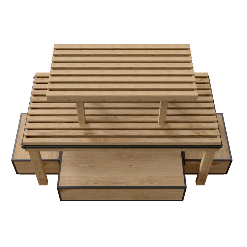Estante de exhibición de madera para panadería