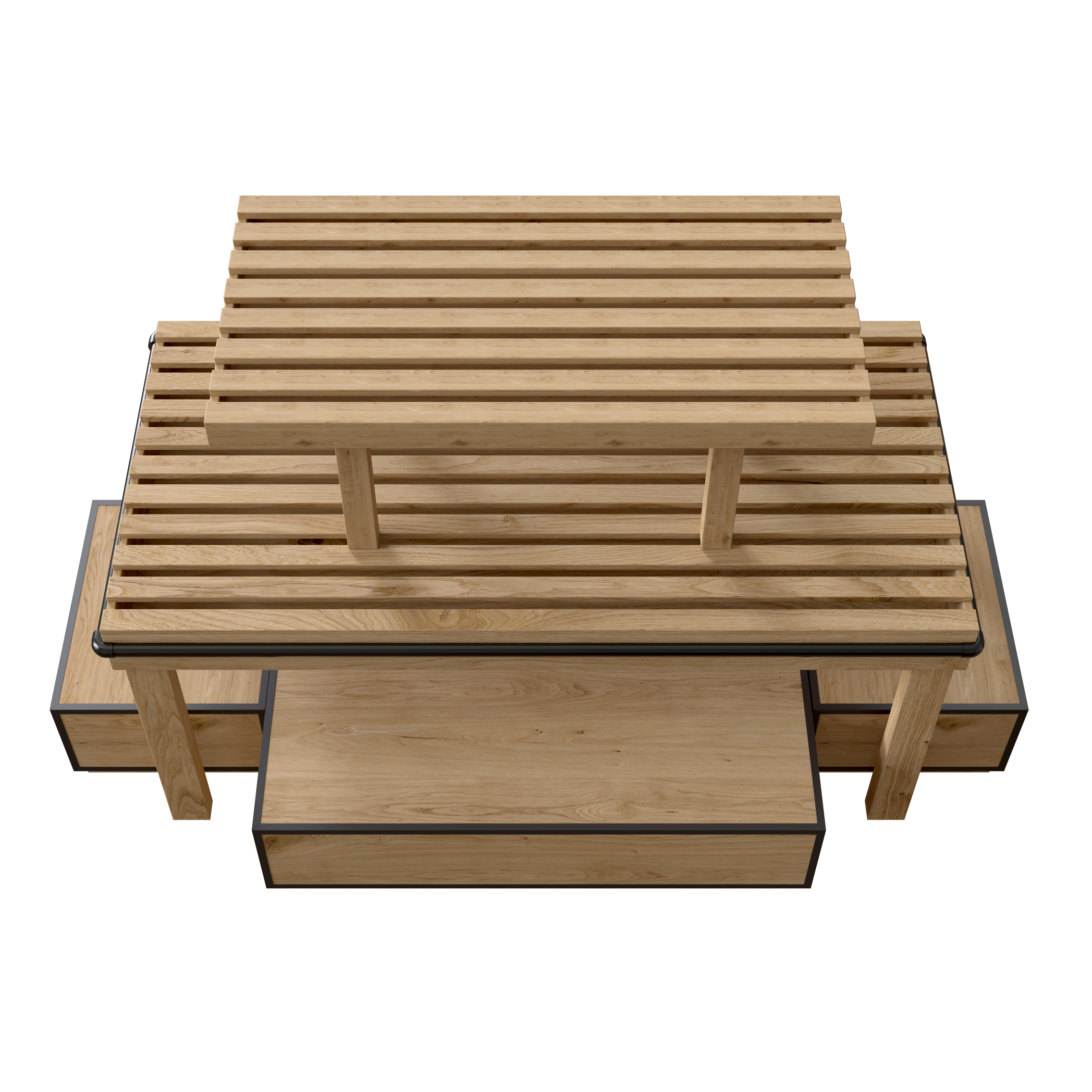 Estante de exhibición de madera para panadería