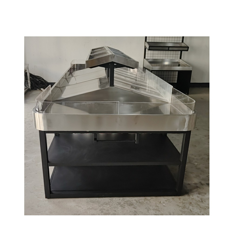 Soporte de exhibición de metal para tienda de productos agrícolas
