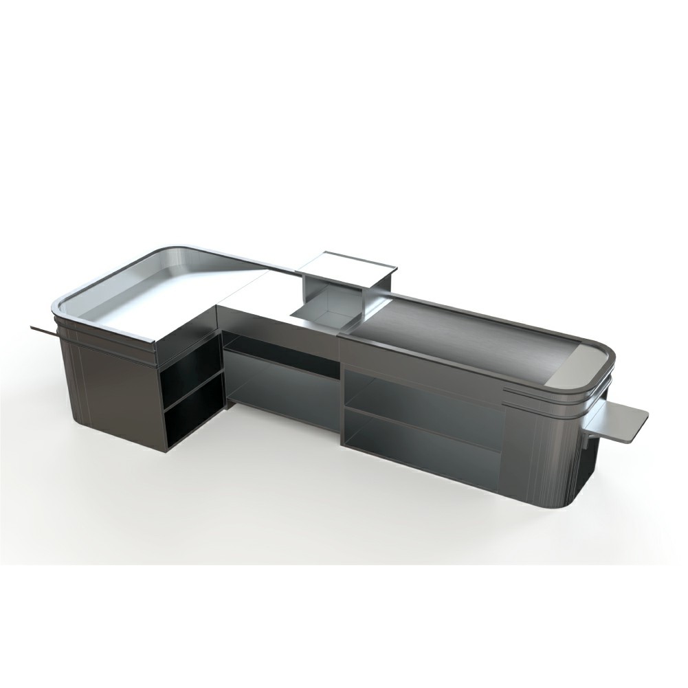 Mostrador de caja de acero inoxidable
