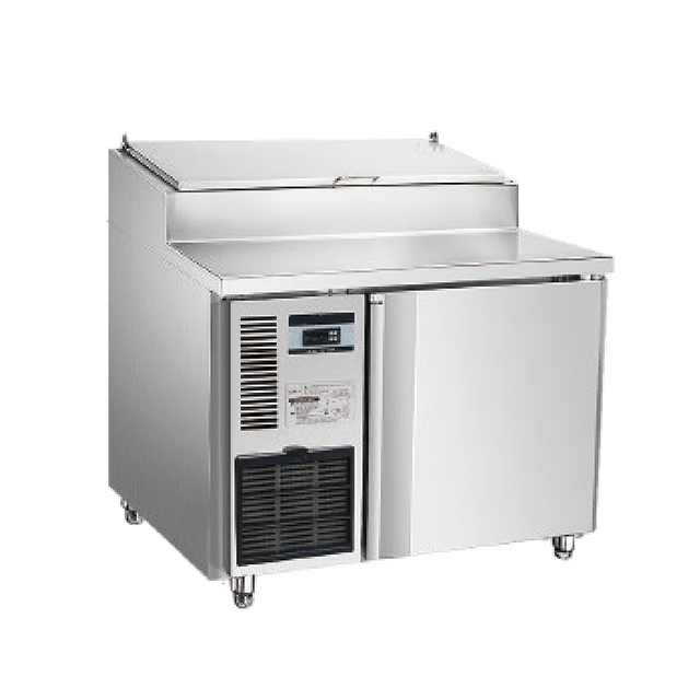 Refrigerador comercial de preparación de pizza de acero inoxidable