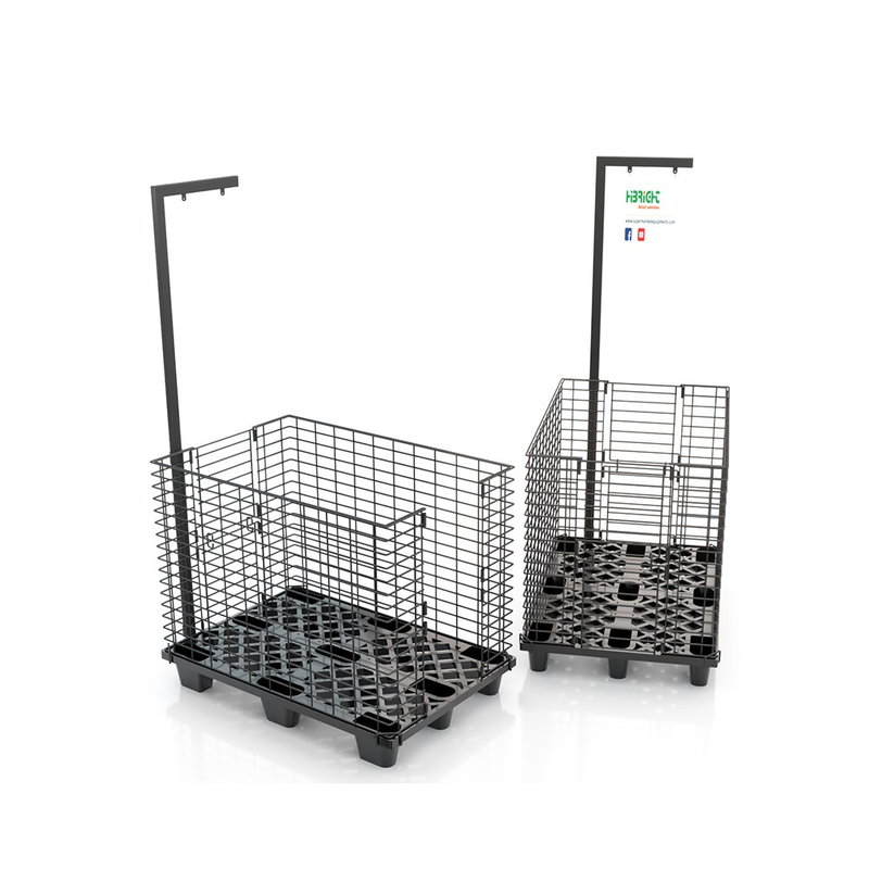 Contenedor de alambre con plataforma de plástico